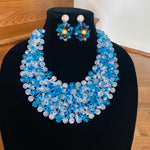 Load image into Gallery viewer, Crocheted Crystal Necklace w/ Earrings

