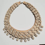 Load image into Gallery viewer, Cowrie Leather Bib Collection
