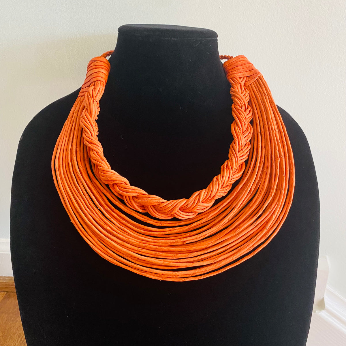 Semi-Braided Raffia Necklace – view 12