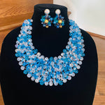 Load image into Gallery viewer, Crocheted Crystal Necklace w/ Earrings
