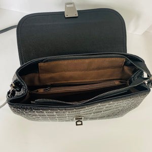 Embossed Leather Bag - Black