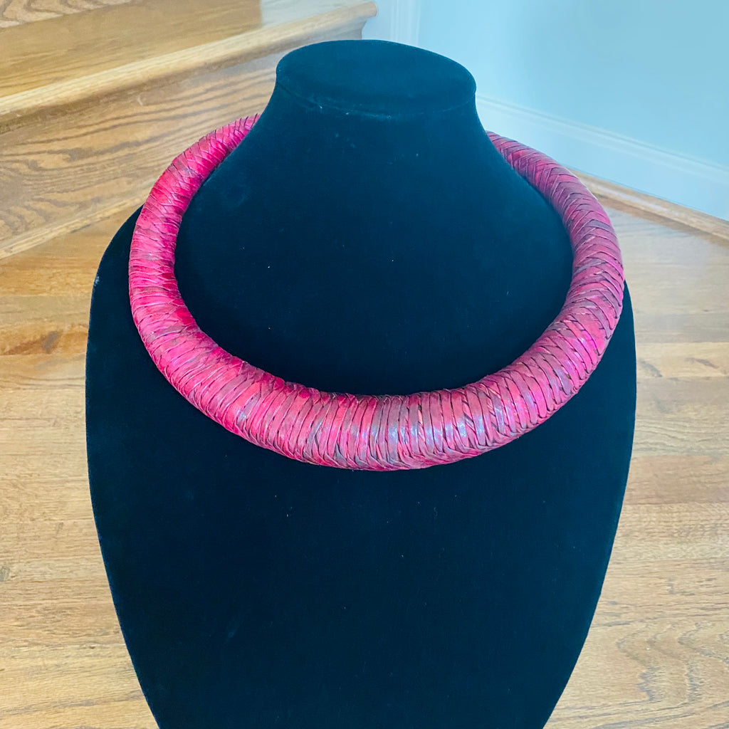 Jumbo Leather Choker – African necklace – view 12