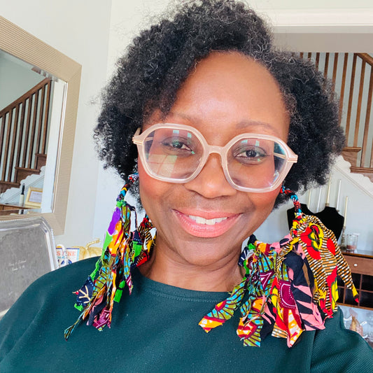 Ankara Hoop Fringe Earrings