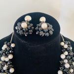 Load image into Gallery viewer, Crocheted Crystal Necklace w/ Earrings
