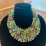 Load image into Gallery viewer, Crocheted Crystal Necklace w/ Earrings
