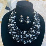 Load image into Gallery viewer, Crocheted Crystal Necklace w/ Earrings
